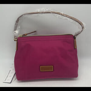 DOONEY AND BOURKE Pouchette  Hot Pink NYLON & Leather Pouch Purse New NWT